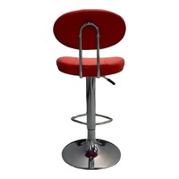 Tabouret de bar moderne de luxe en cuir rouge, réglable, durable, avec structure métallique rotative, pour usage domestique ou hôtelier