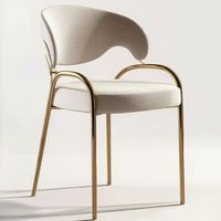 Chaise de salle à manger moderne en velours, design de luxe, cadre métallique convertible, beige, pour hôtel, maison, bureau – Qualité OE HOME, prix abordable