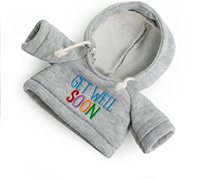 Ours en peluche obtenez Well avec sweat à capuche gris, 9 animaux en peluche, confortable et amour