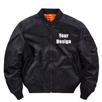 Blouson d'aviateur court vintage personnalisé Blouson d'aviateur en nylon pour hommes Manteau d'aviateur MA1 brodé de logo personnalisé pour homme
