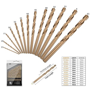 13 cái 1/16 "-1/4" Hex Shank thép tốc độ cao M35 Twist Drill Bit thiết lập cho thép không gỉ hợp kim nhôm sắt Đồng vv - Product Image 2