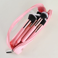 Ensemble de 16 pinceaux de maquillage professionnels roses, poils synthétiques doux, tube en aluminium, manche en bois, ensemble complet de pinceaux de maquillage pour le visage avec sac