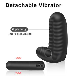 Masturbador femenino dedo pene manga vibrador Correa en consolador orgasmo punto G masaje clítoris estimular juguetes sexuales para mujeres - Product Image 5