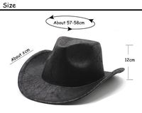 Chapeau de cowboy en daim de qualité pour hommes, rouge, vert émeraude avec néon, feutre de fourrure de luxe, large bord, Fedora de fête pour adultes pour la plage et les voyages