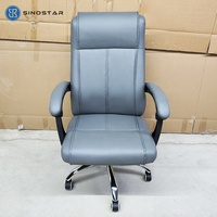 Chaise de bureau exécutive contemporaine ergonomique en cuir, pivotante à 360°, réglable en hauteur et inclinable, pour usage en atelier, fabriquée en Chine