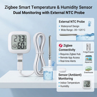Capteur d'humidité et de température Tuya Zigbee avec sonde externe, thermomètre LCD pour la surveillance de la maison intelligente via l'application, pour réfrigérateur
