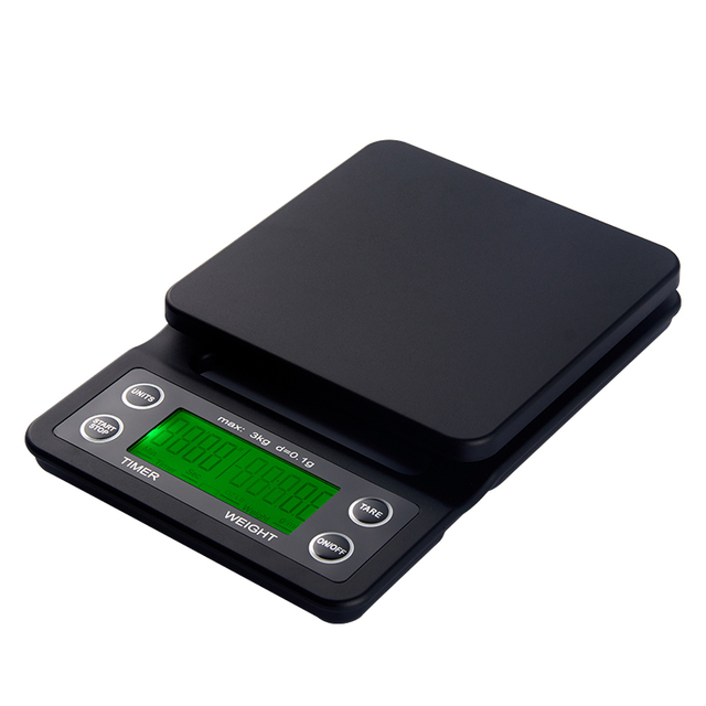 3KG 0.1G Battery Coffee Scale with Lid and Scale Tray Kitchen Scales with Auto Timing for Pour Over Digital