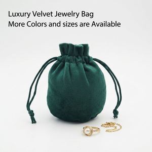 Pochette en velours recyclable personnalisée avec cordon de serrage pour l'emballage de bijoux, colliers, boucles d'oreilles, sacs anti-poussière - Product Image 1