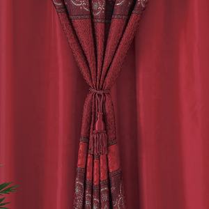 <span class=keywords><strong>Tende</strong></span> di Lusso Promozionali in Poliestere <span class=keywords><strong>Rosso</strong></span>, Drappeggi Jacquard <span class=keywords><strong>Bordeaux</strong></span> Vintage per Finestre Oscuranti - Product Image 4