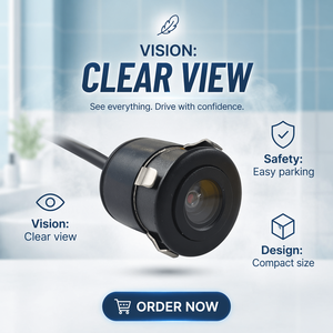 Cámara de Reversa Inalámbrica Giratoria AHD con Visión Nocturna Starlight y Trayectoria HD para Vehículos con Zona Ciega Perforada - Product Image 1