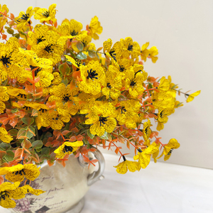 Conjunto de flores artificiales de eucalipto violeta, adorno floral de otoño para decoración de mesa de comedor en el hogar - Product Image 4