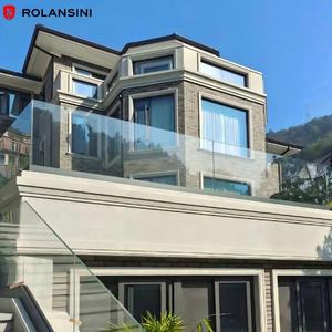Système de garde-corps en <span class=keywords><strong>aluminium</strong></span> moderne pour escalier, porche et <span class=keywords><strong>balcon</strong></span>, utilisation intérieure/extérieure, garantie 5 ans, garde-corps en verre Rolansini - Product Image 2