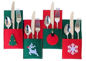 Bolsa de Fieltro Ecológica de Primera Calidad para Decoración de Mesa Navideña, Porta Cubiertos para Regalos - Product Image 2