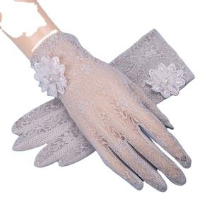 Guantes cortos de conducción y conducción para mujer, de seda helada, finos, transpirables, elásticos, Anti-UV, de algodón, de dedo completo - Product Image 6
