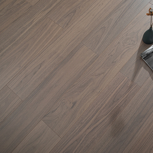 Plancher en bois franc massif AVANTIMORA Asian EN13501, multicouche, lisse, en noyer noir de qualité AB, système clic, 15 mm, 0,6 mm/1,2 mm, planches larges, pour restaurant - Product Image 1