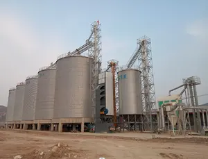 Farm Poultry Feed Mill Used 50 100 200 500 1000 Ton Corn Wheat Soybeans Animal Poultry Feed Storage Silo