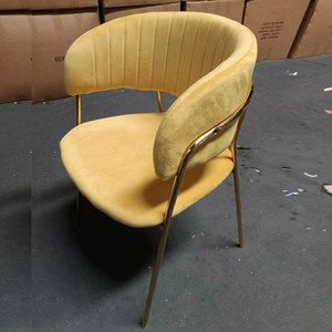 Diseño Popular a granel de lujo Rosa Verde Negro tela de terciopelo de color mesa de comedor café restaurante Silla de comedor con patas doradas