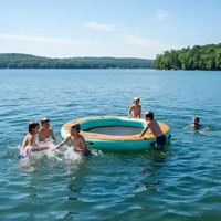 Plateforme flottante gonflable 8FT avec hamac aquatique et filet pour lac, rivière ou fête sur bateau
