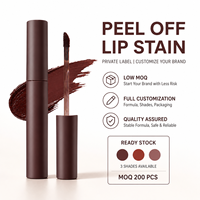 Teinte à lèvres mate waterproof peel-off longue tenue, personnalisable, à base d'eau, pour marque privée