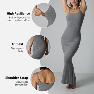 Đầm maxi ôm sát gợi cảm không tay SK1229 dành cho nữ, dây đeo vai có thể điều chỉnh, chất liệu gân, kiểu dáng dài, dáng nhỏ nhắn. - Product Image 6