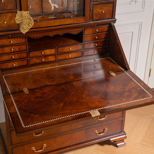 Bibliothèque en acajou antique, meuble de <span class=keywords><strong>bureau</strong></span> en bois, bibliothèque de villa sur mesure, bibliothèque de <span class=keywords><strong>bureau</strong></span> de luxe en bois, mobilier de maison pratique - Product Image 5