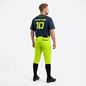 Uniformes de Béisbol Personalizados Sublimados de Poliéster de Alta Calidad - Camisetas Transpirables con Cuello en V y Botones Completos, Pantalones con Franjas Laterales a Juego - Product Image 1