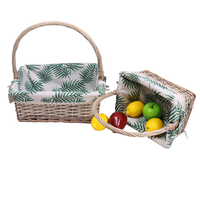 Panier de rangement en saule décoratif de haute qualité poignées hautes idéales pour un usage domestique-pour des couvertures Idée cadeau parfaite pour une utilisation quotidienne