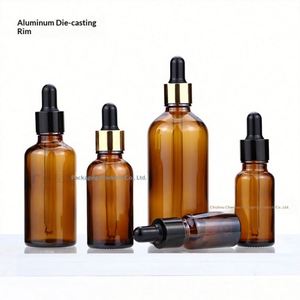Essence Oil <b>Bottles</b> 5ml-100ml Brown Glass Classic Fashion Design Model C014 with <b>Dropper</b> - Product Image 4
