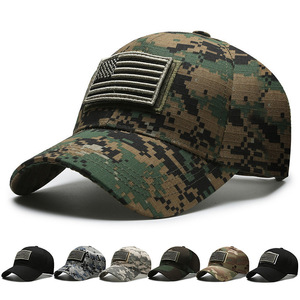 Parche de bandera de EE. UU. Extraíble bordado, pegatina de Velcro, Camuflaje táctico, gorra de camionero Retro ajustable, gorra de béisbol de camuflaje - Product Image 1