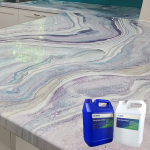 Kit de Résine Époxy Bi-Composant Cristal Clair 1:1 Auto-Nivelant pour Revêtement de Comptoir et Peinture Brillante de Meuble - Product Image 3