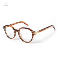 Nouvelle monture de lunettes optiques en acétate de luxe, monture de lunettes rondes de haute qualité