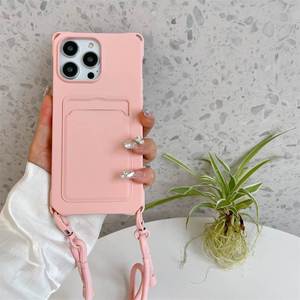 Funda Protectora de TPU Líquido Suave al por Mayor con Cordón para Teléfono Móvil <span class=keywords><strong>iPhone</strong></span> 17 16 15 <span class=keywords><strong>Pro</strong></span> 14 Max <span class=keywords><strong>13</strong></span> 12 11 XR Accesorios - Product Image 3