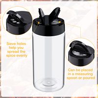 Bocaux à épices en plastique de 150ml avec bouchon Bouteille à épices ronde en plastique de 200ml avec couvercles de secoueur Conteneur de stockage de poudre pour le stockage du sel