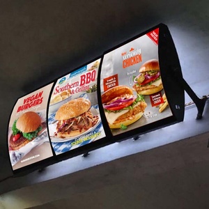 Letrero Luminoso LED para Menú de Comida Rápida, Caja de Luz Publicitaria, Menú Doble, Lista de Precios de Hamburguesas, Marco Decorativo de Aluminio y Plástico - Product Image 5