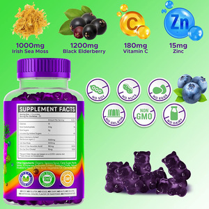 Private Label Adult Vegan Sea <strong>Moss</strong> Elderberry Gummy Candy Vitamin <strong>C</strong> Zinc Strength Immune Support Detox Energy Sleep Aid - Product Image 5
