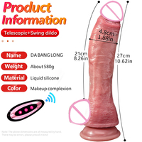 Delove XXL-Ferngesteuerter Realistischer Teleskop-Dildo mit Schubfunktion, Heizung und G-Punkt-Stimulation für Frauen