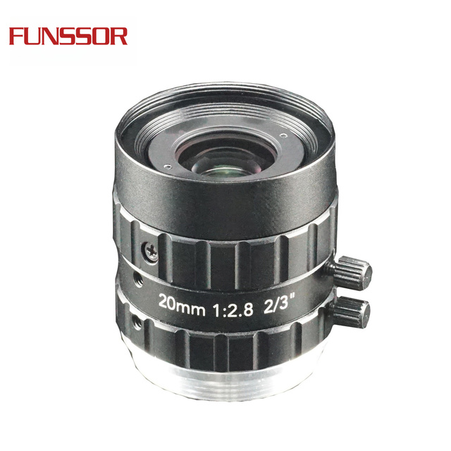 Industrial Grade C Mount FA Lens 12MP 20mm F2.8 Manual Iris Wide Angle for Machine Vision Inspection