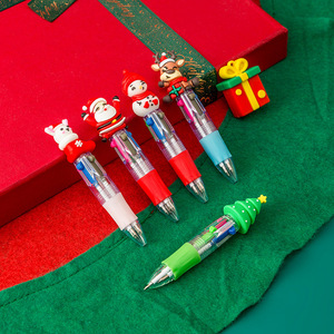 Autonomy Christmas Cartoon Four-Color Ballpoint <b>Pen</b> Mini Student Stationery <b>Gift</b> Writing Smooth - Product Image 4