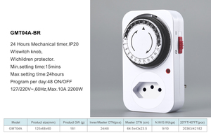 Temporizador Mecánico <span class=keywords><strong>de</strong></span> 24 Horas con Enchufe Eléctrico <span class=keywords><strong>de</strong></span> 10A 127/220V para Uso Comercial en <span class=keywords><strong>Brasil</strong></span> - Product Image 4