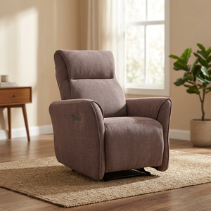 Brown Fabric <b>Recliner</b> Chair Adjustable Power <b>Recliner</b> Armchair Single Seat Lounge Chair for Elderly Home Use - Product Image 3