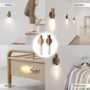 Luz Nocturna LED Creativa e Inteligente con Sensor de Movimiento PIR, Recargable, Magnética, de Madera, para Pared, Cocina y Gabinetes - Product Image 4