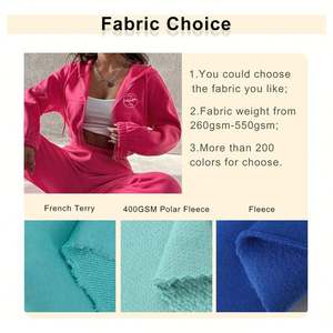 Diseño personalizado de alta densidad Crop Top Sudadera con capucha Short Jogger Set Trajes Ropa de mujer Señoras en blanco recortado Sudadera con capucha Set para mujer - Product Image 2