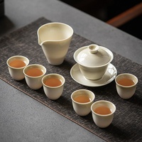 Service à thé portable en porcelaine japonaise vintage faite à la main avec couvercle, motif cendres de plantes, pour cérémonie du thé créative à domicile, cadeau idéal