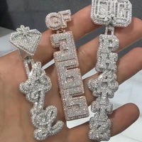 Pendentif Personnalisé en Argent 925 avec Design 3D, Breloque Fine, Bijou de Rappeur, Diamant Moissanite, Lettre Nom Personnalisée – Grande Vente