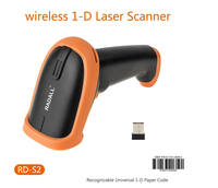 RADALL Lector de Códigos QR 1D 2D, Escáner de Códigos de Barras Inalámbrico Automático de Mano, Interfaz USB COM, 200 Lecturas/Segundo, Alcance Exterior de 100m