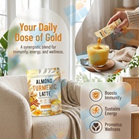 Poudre de Latte Amande Curcuma 300g, Mélange de Boisson Super Alimentaire au Lait Doré, 30 Portions, Marque Privée, Fabricant OEM