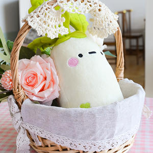 Jouets en peluche personnalisés en forme de fruits et légumes, adorable radis blanc gras en peluche, poupée lestée avec des billes, poupée en peluche très rembourrée avec des billes - Product Image 4