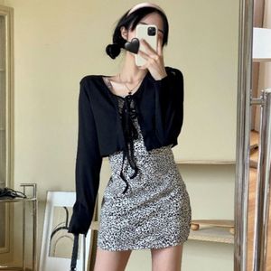 Cardigan blanc tricoté pour femme, fin, d'été, anti-UV, à lacets, style coréen, manches évasées, court, adorable - Product Image 5