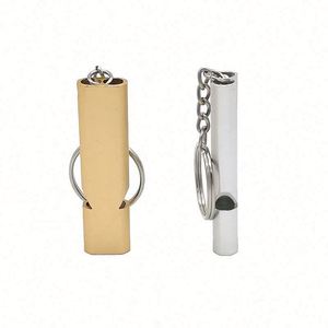 Sifflets de survie durables en alliage d'aluminium à double tube, haute fréquence, avec logo personnalisé, pour l'extérieur, avec porte-clés - Product Image 3