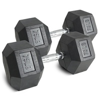 Dumbbell Karet Heksagonal 75 Pound Gagang Besi Cor Logo Kustom Latihan di Rumah